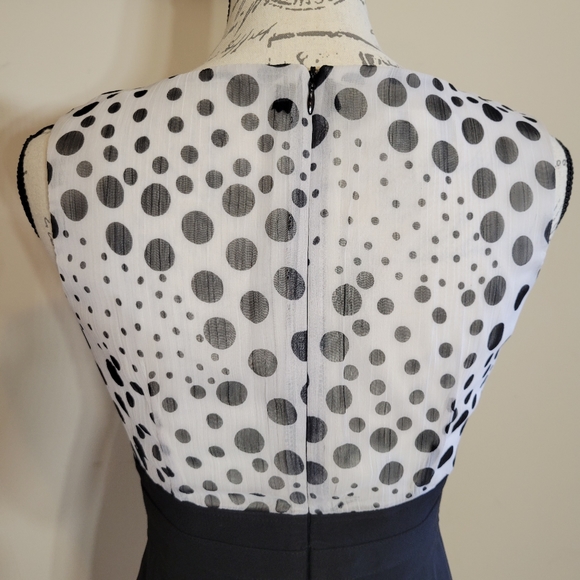 ALYX Black/White Sleeveless Polka Dot Sheath Dress - Picture 4 of 5